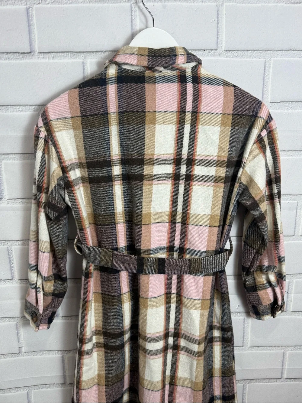 SHEIN Girls Plaid Belted Shirt Dress | Size 10Y | Button Front Long Sleeve